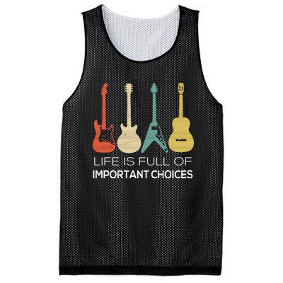 Vintage Guitar Gift Electric And Acoustic Mesh Reversible Basketball Jersey Tank