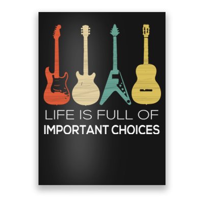 Vintage Guitar Gift Electric And Acoustic Poster