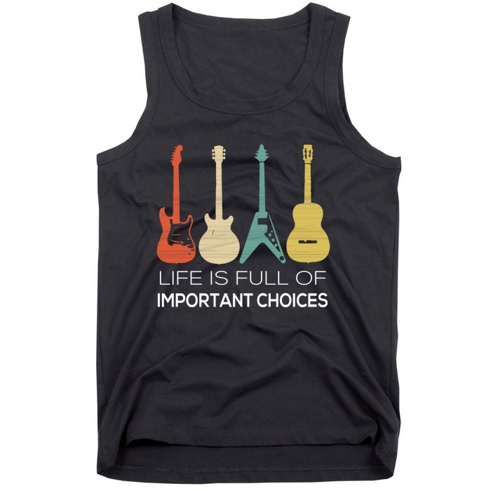 Vintage Guitar Gift Electric And Acoustic Tank Top