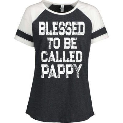 Vintage Grandpa Gift Grey Blessed To Be Called Pappy Cool Gift Enza Ladies Jersey Colorblock Tee