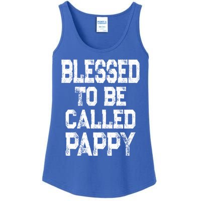 Vintage Grandpa Gift Grey Blessed To Be Called Pappy Cool Gift Ladies Essential Tank