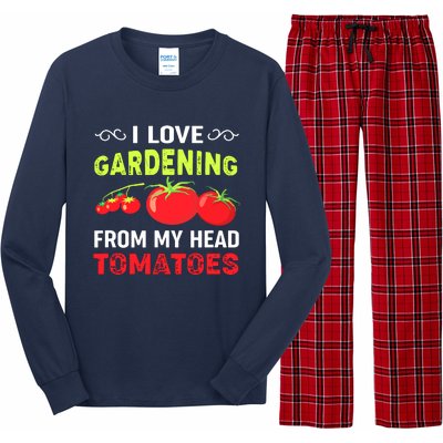 Vegetable Gardener, Gardening, Funny Pun: Head Tomatoes Long Sleeve Pajama Set