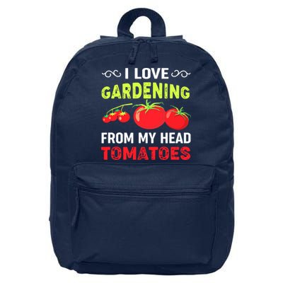 Vegetable Gardener, Gardening, Funny Pun: Head Tomatoes 16 in Basic Backpack