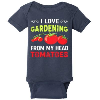 Vegetable Gardener, Gardening, Funny Pun: Head Tomatoes Baby Bodysuit