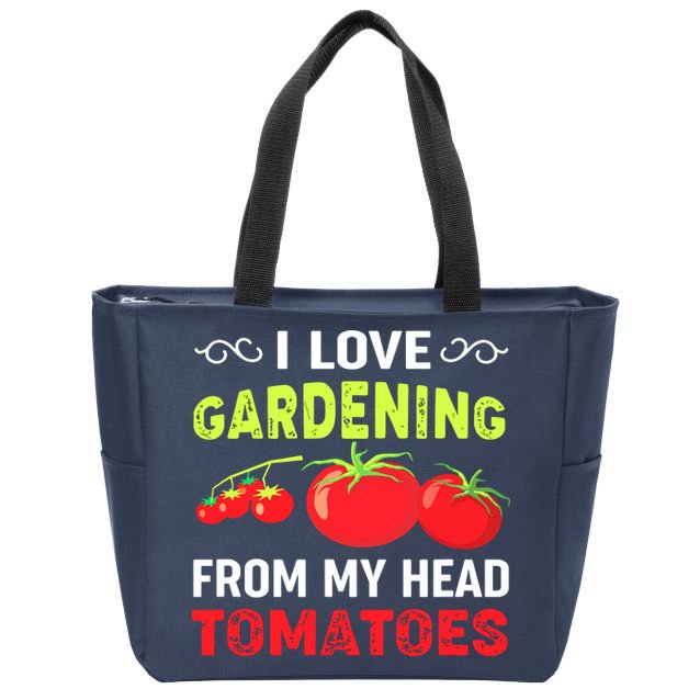 Vegetable Gardener, Gardening, Funny Pun: Head Tomatoes Zip Tote Bag