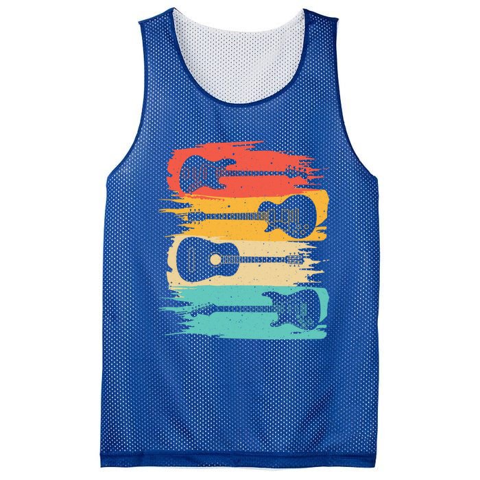 Vintage Guitar Gift Music Band Guitarist Stuff Funny Gift Mesh Reversible Basketball Jersey Tank