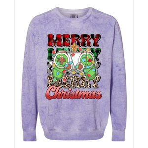 Video Gamer Gaming Controller Christmas Santa Xmas Funny Gift Colorblast Crewneck Sweatshirt