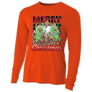 Video Gamer Gaming Controller Christmas Santa Xmas Funny Gift Cooling Performance Long Sleeve Crew