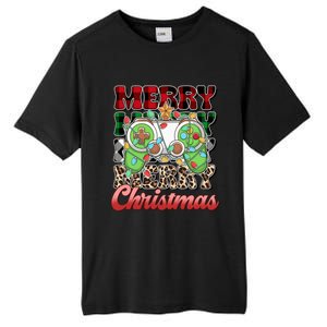 Video Gamer Gaming Controller Christmas Santa Xmas Funny Gift Tall Fusion ChromaSoft Performance T-Shirt