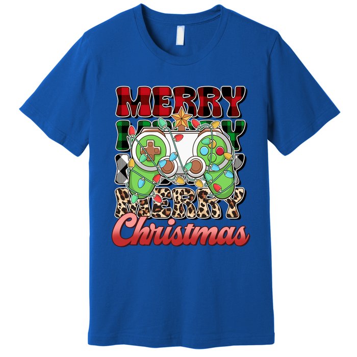 Video Gamer Gaming Controller Christmas Santa Xmas Funny Gift Premium T-Shirt