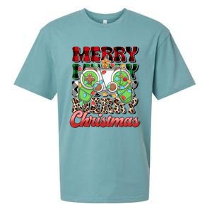 Video Gamer Gaming Controller Christmas Santa Xmas Funny Gift Sueded Cloud Jersey T-Shirt