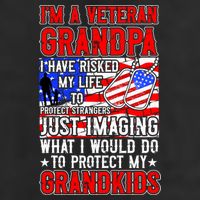 Veteran Grandpa Grandkids 7 Panel Mesh Trucker Snapback Hat
