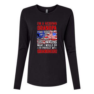 Veteran Grandpa Grandkids Womens Cotton Relaxed Long Sleeve T-Shirt