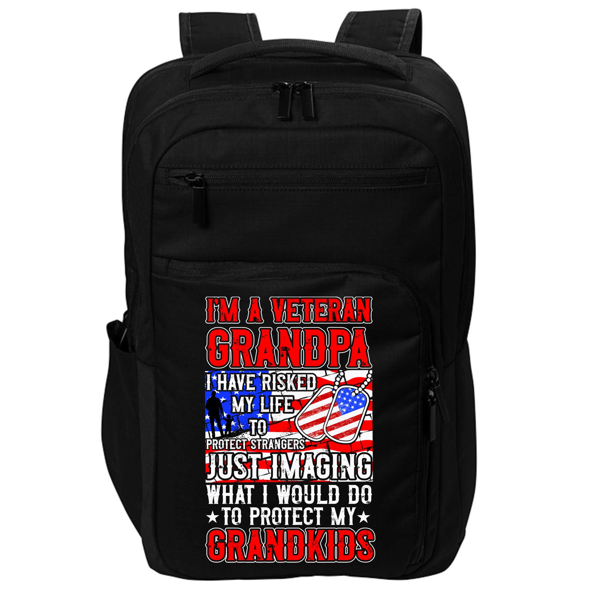 Veteran Grandpa Grandkids Impact Tech Backpack