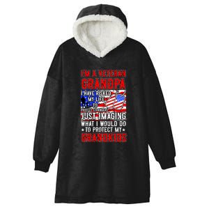 Veteran Grandpa Grandkids Hooded Wearable Blanket