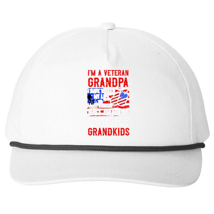 Veteran Grandpa Grandkids Snapback Five-Panel Rope Hat