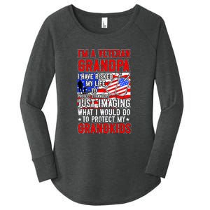 Veteran Grandpa Grandkids Women's Perfect Tri Tunic Long Sleeve Shirt