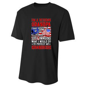 Veteran Grandpa Grandkids Performance Sprint T-Shirt