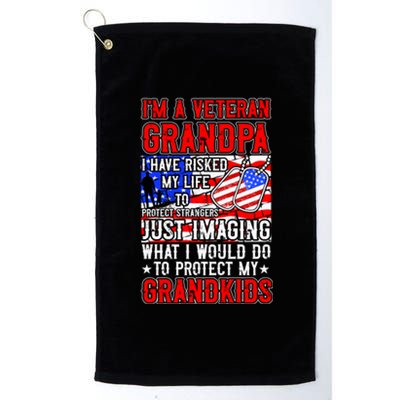 Veteran Grandpa Grandkids Platinum Collection Golf Towel