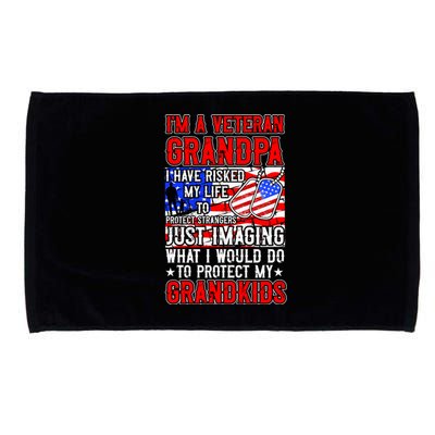 Veteran Grandpa Grandkids Microfiber Hand Towel