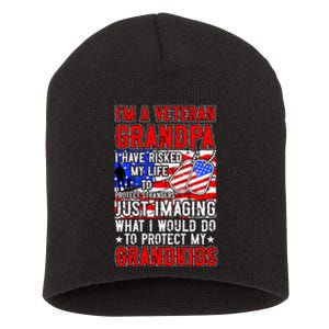 Veteran Grandpa Grandkids Short Acrylic Beanie