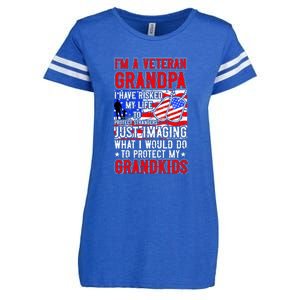 Veteran Grandpa Grandkids Enza Ladies Jersey Football T-Shirt