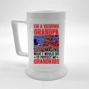 Veteran Grandpa Grandkids Beer Stein