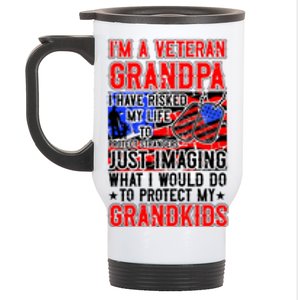 Veteran Grandpa Grandkids Stainless Steel Travel Mug