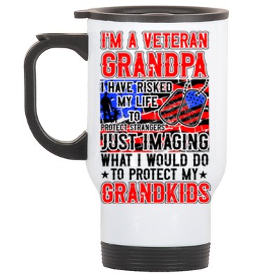 Veteran Grandpa Grandkids Stainless Steel Travel Mug