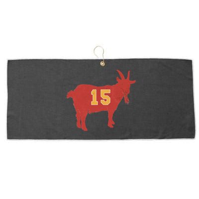 Vintage Grunge Goat 15 Red And Yellow Large Microfiber Waffle Golf Towel