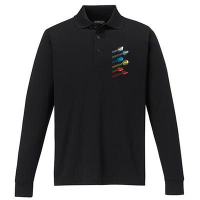 Vintage Guitar Gift For Men Women Music Band Guitarist Stuff Performance Long Sleeve Polo