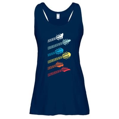 Vintage Guitar Gift For Men Women Music Band Guitarist Stuff Ladies Essential Flowy Tank