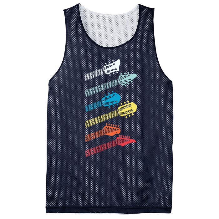 Vintage Guitar Gift For Men Women Music Band Guitarist Stuff Mesh Reversible Basketball Jersey Tank