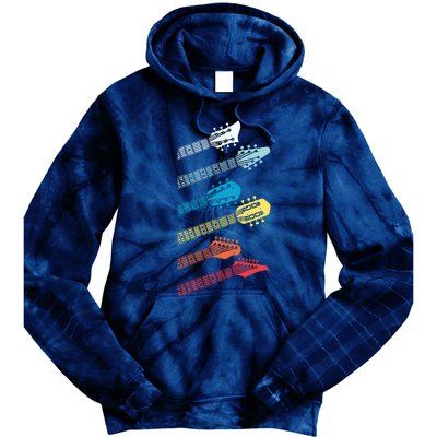 Vintage Guitar Gift For Men Women Music Band Guitarist Stuff Tie Dye Hoodie