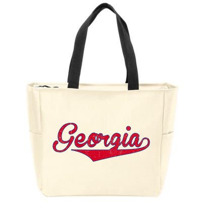 Vintage Georgia GA Throwback Red Retro Georgia Apparel Gift Zip Tote Bag