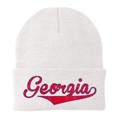 Vintage Georgia GA Throwback Red Retro Georgia Apparel Gift Beanie
