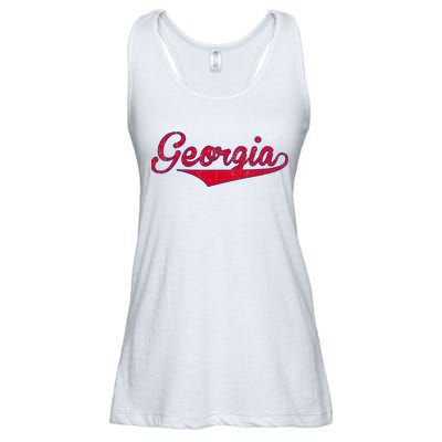 Vintage Georgia GA Throwback Red Retro Georgia Apparel Gift Ladies Essential Flowy Tank