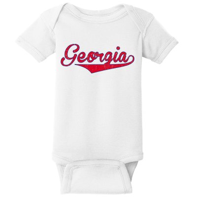 Vintage Georgia GA Throwback Red Retro Georgia Apparel Gift Baby Bodysuit