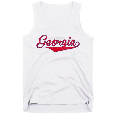 Vintage Georgia GA Throwback Red Retro Georgia Apparel Gift Tank Top