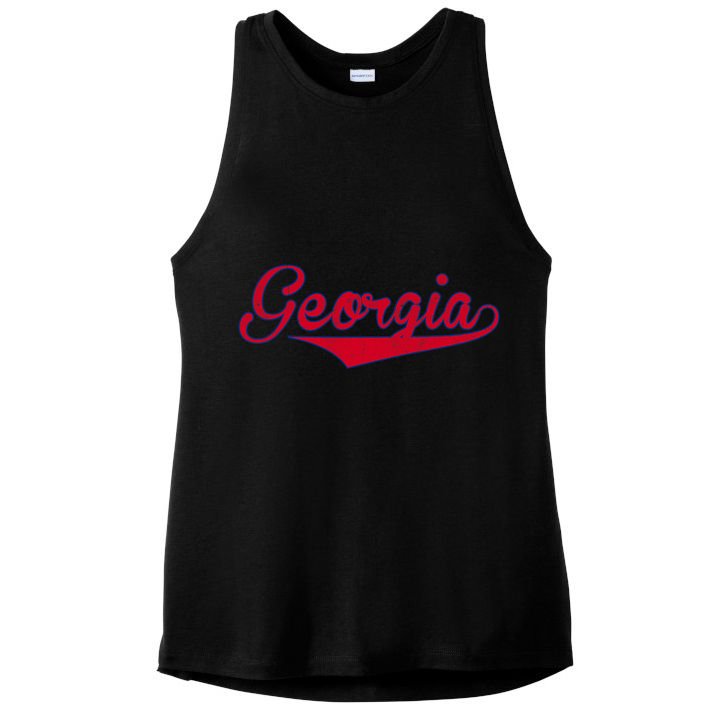 Vintage Georgia Ga Throwback Retro Ladies PosiCharge Tri-Blend Wicking Tank