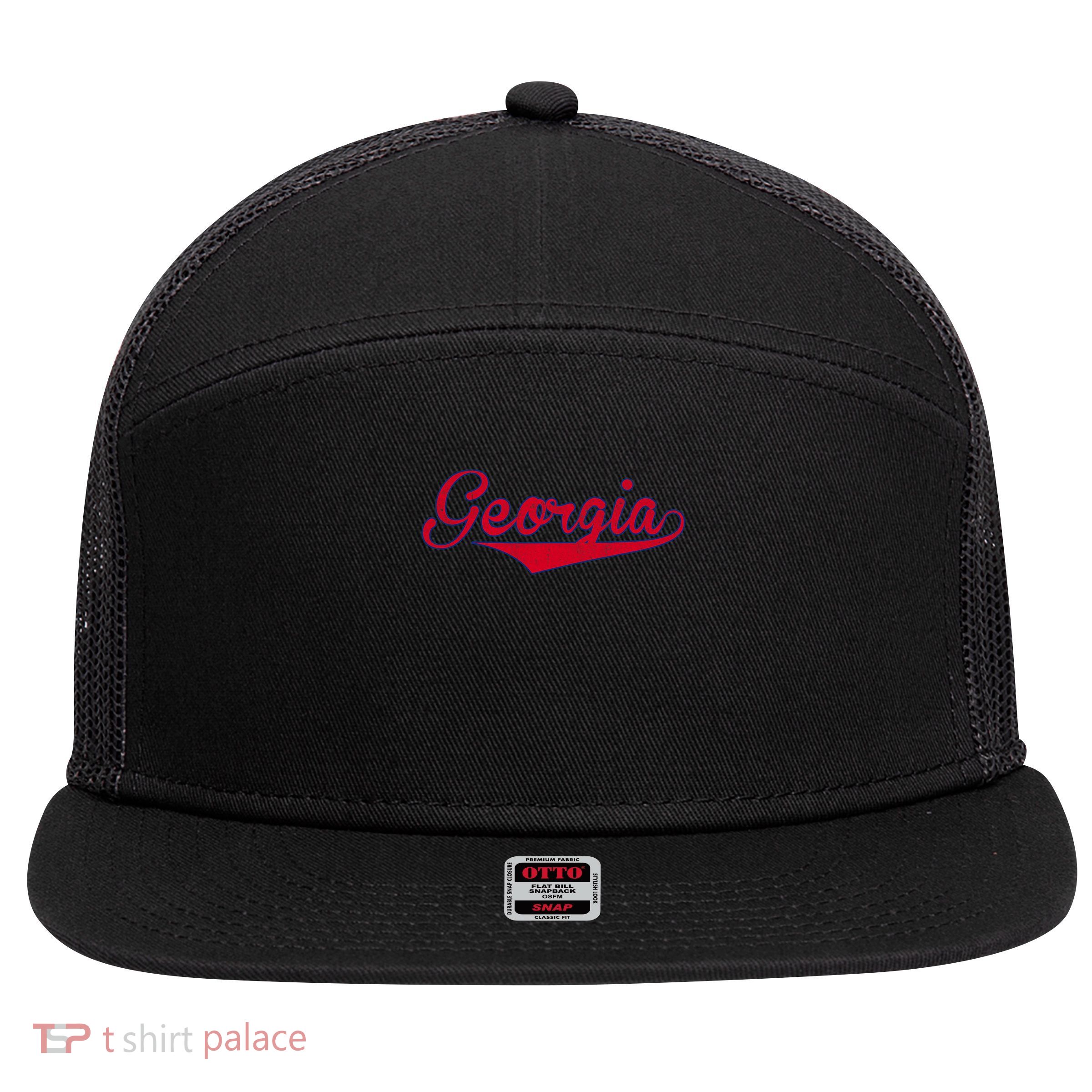 Vintage Georgia Ga Throwback Retro 7 Panel Mesh Trucker Snapback Hat