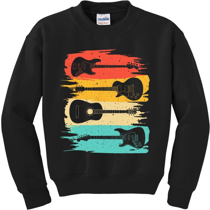 Vintage Guitar Gift For Men Women Music Band Guitarist Stuff Kids Sweatshirt