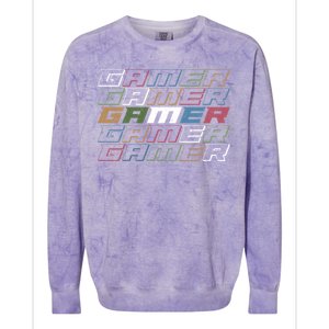 Video Games Gamer Gift Retro Gaming Gift Colorblast Crewneck Sweatshirt