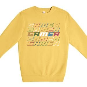 Video Games Gamer Gift Retro Gaming Gift Premium Crewneck Sweatshirt