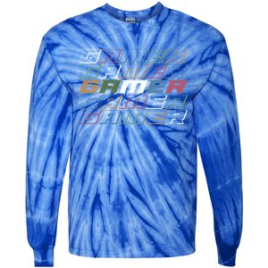 Video Games Gamer Gift Retro Gaming Gift Tie-Dye Long Sleeve Shirt