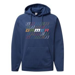 Video Games Gamer Gift Retro Gaming Gift Performance Fleece Hoodie