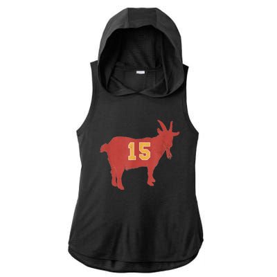 Vintage Grunge GOAT 15 Red And Gold Ladies PosiCharge Tri-Blend Wicking Draft Hoodie Tank