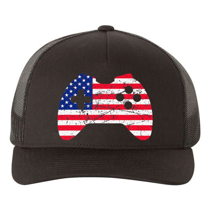 Video Game Gamer USA 4th of July Retro Yupoong Adult 5-Panel Trucker Hat