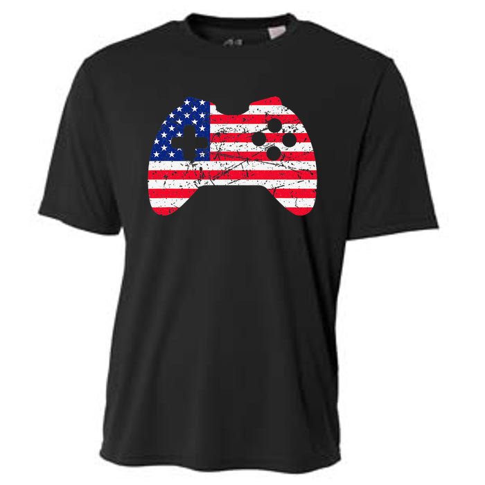 Video Game Gamer USA 4th of July Retro Cooling Performance Crew T-Shirt