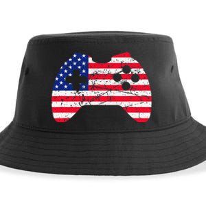 Video Game Gamer USA 4th of July Retro Sustainable Bucket Hat